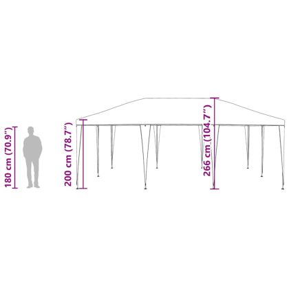 Парти шатър Антрацит и бяло 600 x 400 x 266 см