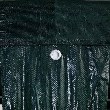 Парти шатър Зелен и бял 600 x 400 x 266 см Полиестер и стомана