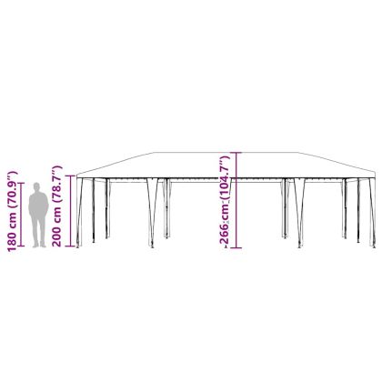 Парти шатър Синьо и бяло 800 x 400 x 266 см Полиестер и стомана