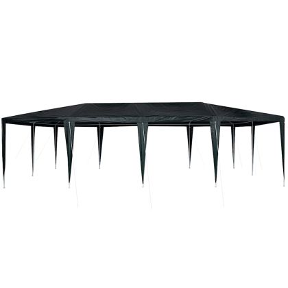 Парти шатър Зелен и бял 800 x 400 x 266 см Полиестер и стомана