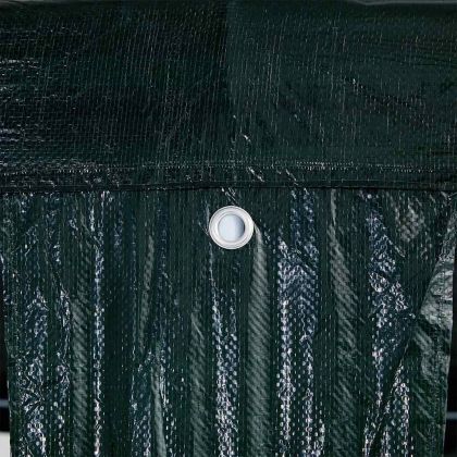 Парти шатър Зелен и бял 800 x 400 x 266 см Полиестер и стомана