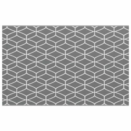 Външен килим ARAKIL Сиво и бяло 250 x 400 cm ПП