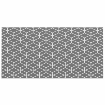 Външен килим ARAKIL Сиво и бяло 250 x 500 cm ПП