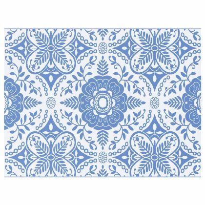 Външен килим Флорален ARAKIL Бебешко синьо и бяло 400 × 300 cm