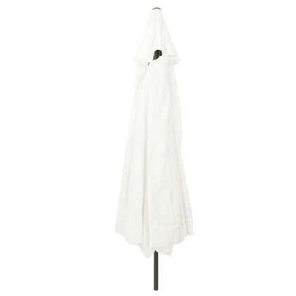 Градински парасол Бял и черен 395 x 395 x 245 см