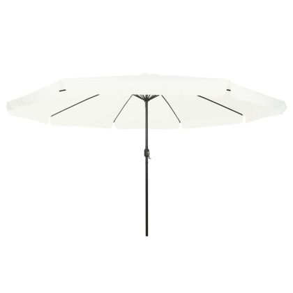 Градински парасол Бял и черен 395 x 395 x 245 см