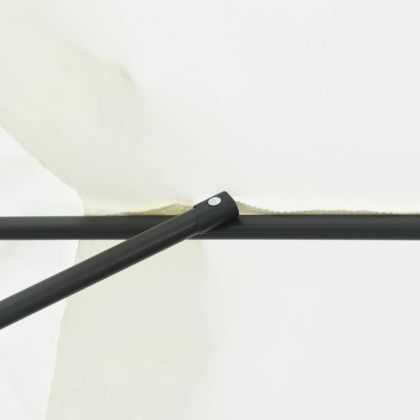 Градински парасол Бял и черен 395 x 395 x 245 см