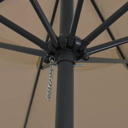 Градински парасол Таупе и Черно 395 x 395 x 245 см