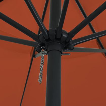 Градински парасол Червен и Черен 395 x 395 x 245 см