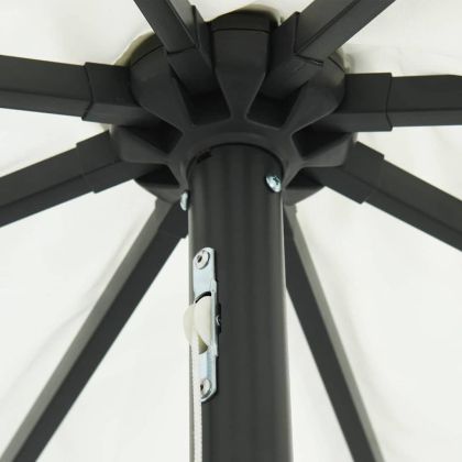 Градински парасол Бял и черен 395 x 395 x 245 см