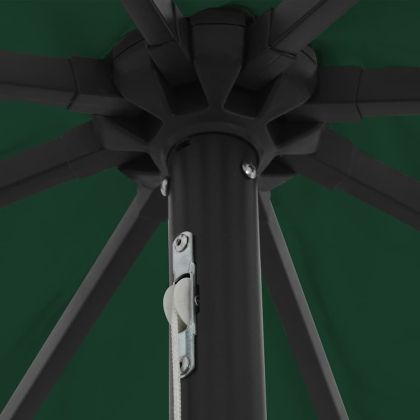 Градински парасол Зелен и Черен 395 x 395 x 245 см