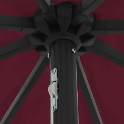 Градински парасол Червен и Черен 395 x 395 x 245 см