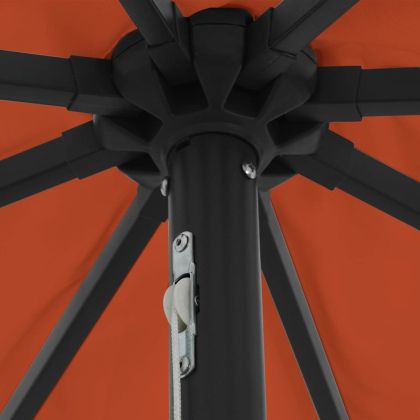 Градински парасол Червен и Черен 395 x 395 x 245 см