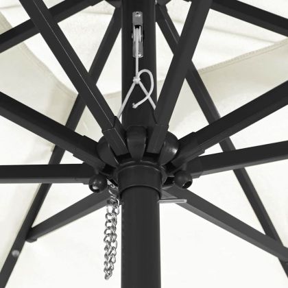 Градински парасол Бял и черен 295 x 295 x 245 см