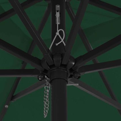 Градински парасол Зелен и Черен 295 x 295 x 245 см