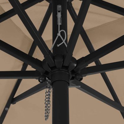 Градински парасол Тъмно кафяво и черно 295 x 295 x 245 см