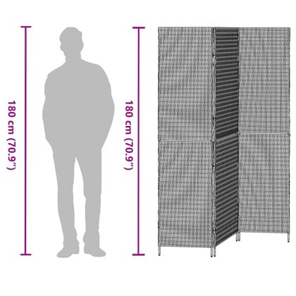 Разделител за стая Кафяво 146 x 180 см полиратан