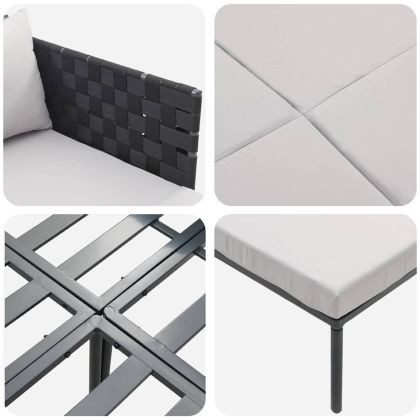 Шезлонг с възглавница Антрацит 115 x 153 x 69.5см Стомана