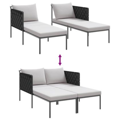 Шезлонг с възглавница Антрацит 115 x 153 x 69.5см Стомана