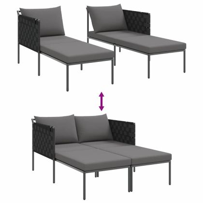 Шезлонг с възглавница Антрацит 115 x 153 x 69.5см Стомана