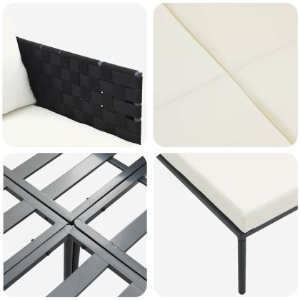 Шезлонг с възглавница Антрацит 115 x 153 x 69.5см Стомана