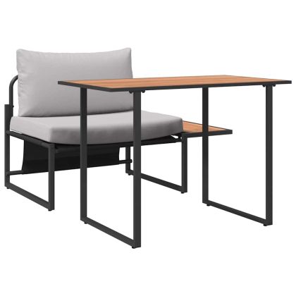 Външно стоманено столче 2 pcs Светлосиво Стомана