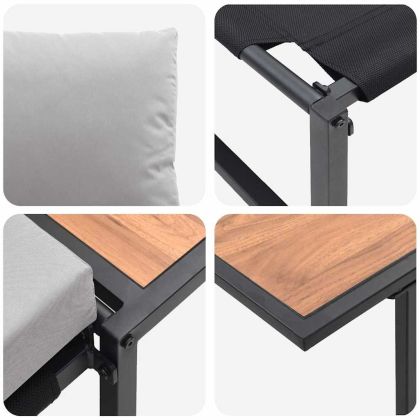 Външно стоманено столче 2 pcs Светлосиво Стомана