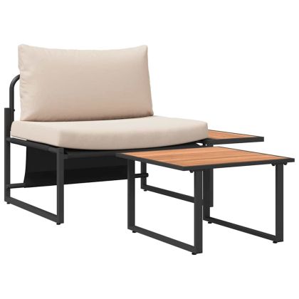 Градински Софа Комплект 2 pcs Таупе Стомана