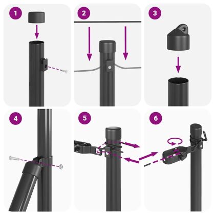Оградни стълбове 13 pcs Сив Ø32mm 120 см Поцинкована стомана