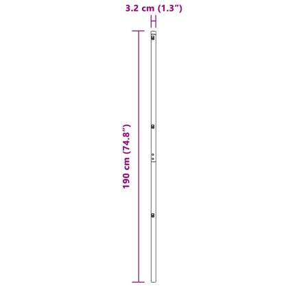 Оградни стълбове 13 pcs Сив Ø32mm 190 см Поцинкована стомана