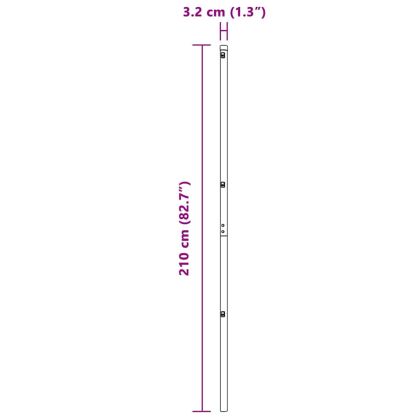 Оградни стълбове 13 pcs Сив Ø32mm 210 см Поцинкована стомана