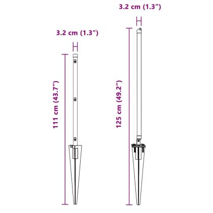 Оградни стълбове 7 pcs Зелен Ø32mm 80 см Поцинкована стомана