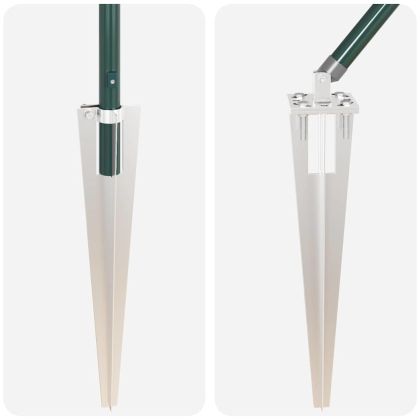 Оградни стълбове 13 pcs Зелен Ø32mm 140 см Поцинкована стомана