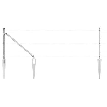 Оградни стълбове 7 pcs Сребрист Ø32mm 100 см