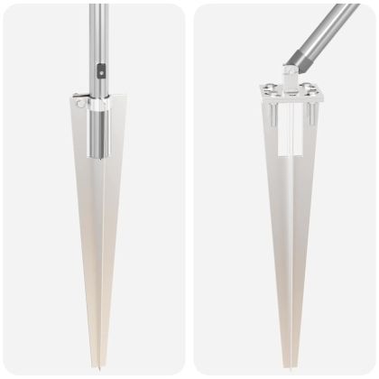 Оградни стълбове 7 pcs Сребрист Ø32mm 100 см