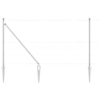 Оградни стълбове 7 pcs Сребрист Ø32mm 140 см