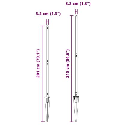 Оградни стълбове 13 pcs Сребрист Ø32mm 170 см