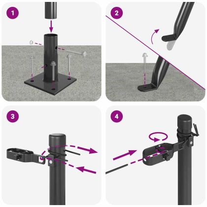 Оградни стълбове 7 pcs Сив Ø32mm 70 см Поцинкована стомана