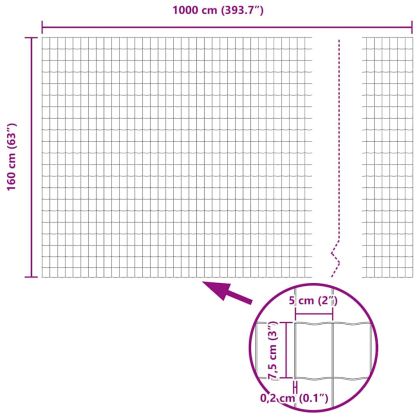 Европейска ограда Зелен 1.6 x 10 m Желязо с PVC покритие