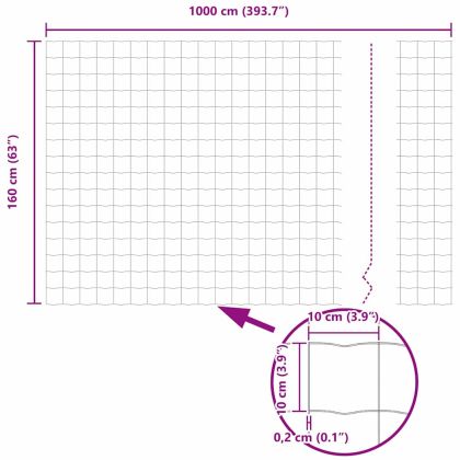 Европейска ограда Зелен 1.6 x 10м Желязо с PVC покритие