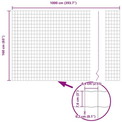 Европейска ограда Зелен 1.6 x 10 m Желязо с PVC покритие
