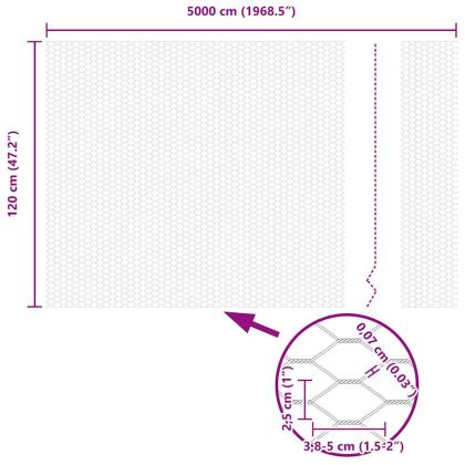 Шестоъгълна ограда Зелен 1.2 x 50 m Стомана