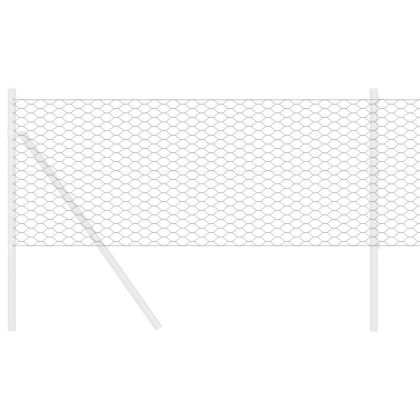 Шестоъгълна ограда Сив 0.8 x 10 m Стомана