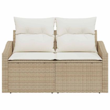 Градински диван с възглавница 123 x 62 x 69 см полиратан