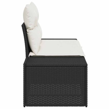 Градински диван Черно 123 x 62 x 69 см полиратан
