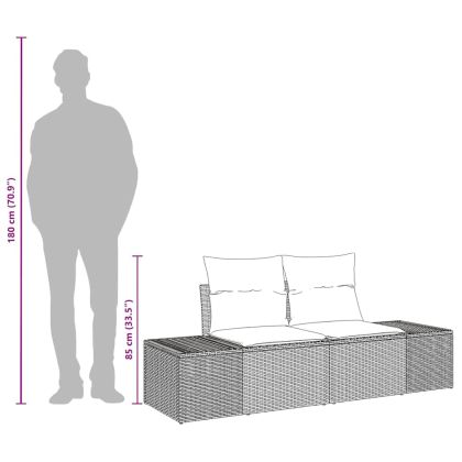 Градински диван Сив 123 x 62 x 69 см полиратан