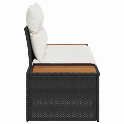 Градински диван Черно 184 x 62 x 85см полиратан