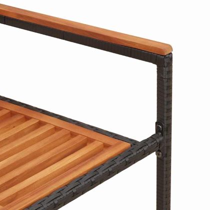 Струпваеми градински столове 2 pcs Кафяв и черен