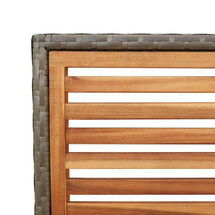 Струпваеми градински столове 2 pcs Кафяв и сив