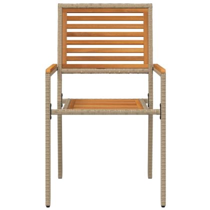 Струпваеми градински столове 2 pcs Кафяв и бежов